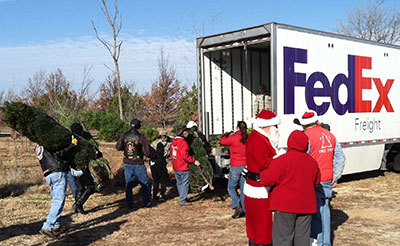 FedEx is a proud Supporter of Trees for Troops. With their help Pleasant Ridge Farm in Rantoul, Kansas is able to provide trees to military families in need.